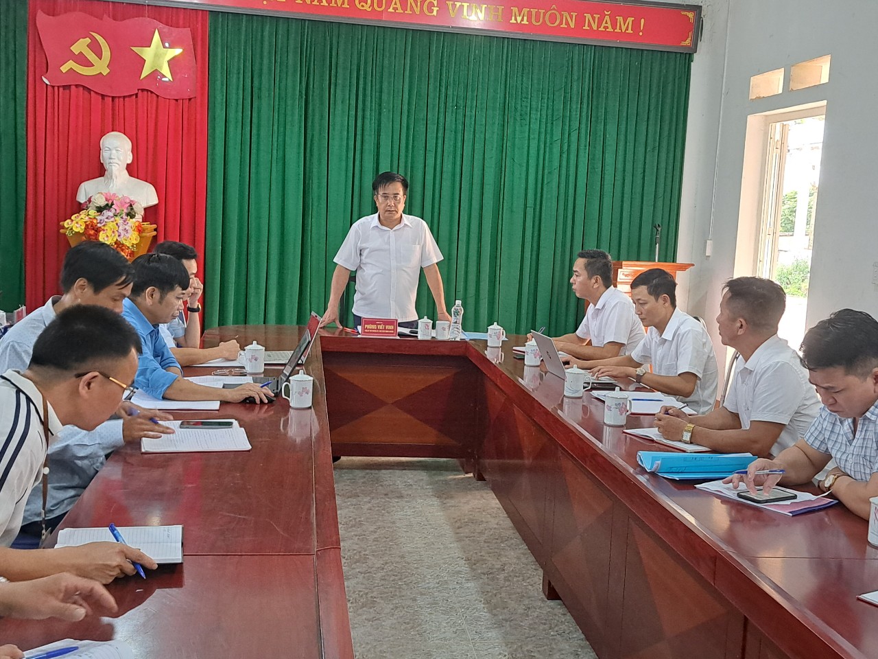 Chủ tịch UBND huyện Phùng Viết Vinh Kiểm tra công tác phát triển du lịch và tiến độ triển khai các chương trình dự án trên địa bàn xã Tân Lập